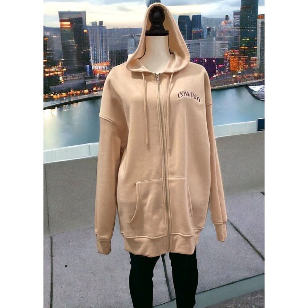 Rue21 Womens Embroidered Zip Up Sweatshirt Hoodie Jacket Size L Drawstring - Picture 5 of 15